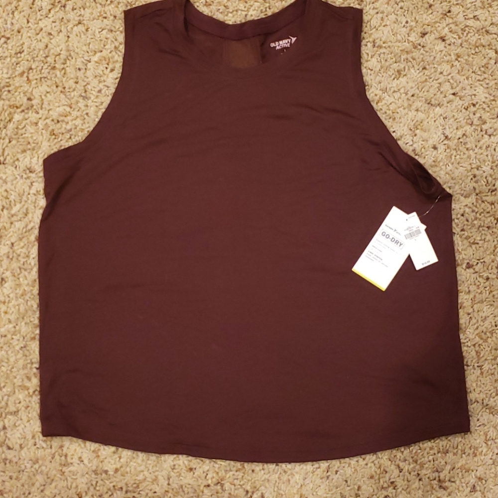 Maroon Muscle Active Cropped Tank